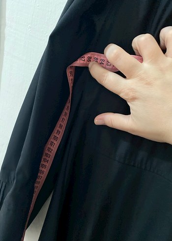 Siyah Düğmeli Uzun Kadın Keten pardesü - Görsel 4