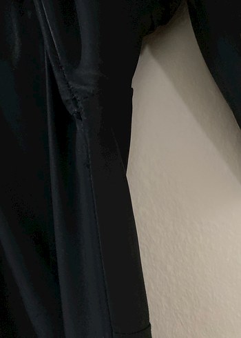 Siyah Düğmeli Uzun Kadın Keten pardesü - Görsel 5