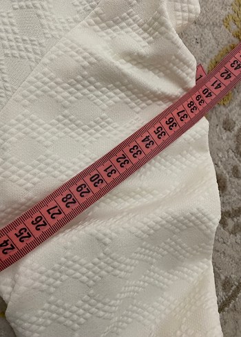 Kadın Beyaz Kısa Düğmeli Blazer Ceket - Görsel 2