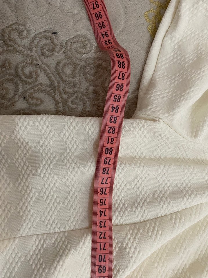 Kadın Beyaz Kısa Düğmeli Blazer Ceket - Görsel 5