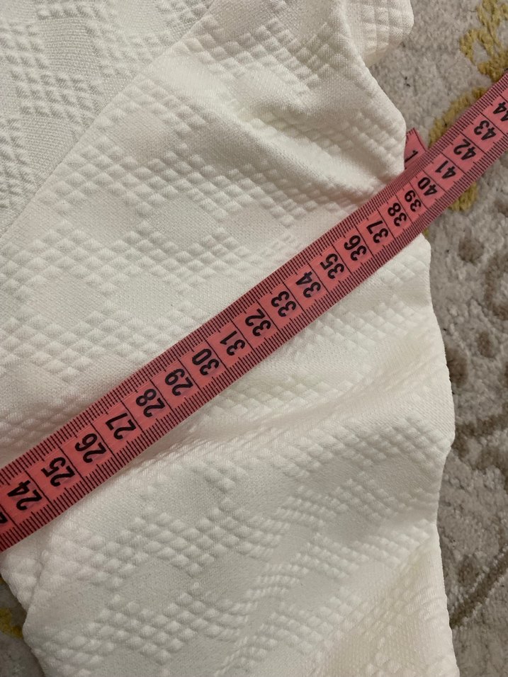 Kadın Beyaz Kısa Düğmeli Blazer Ceket - Görsel 2