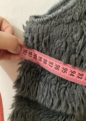 Gri Kürk Detaylı Midi Kadın yelek - Görsel 2