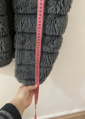 Gri Kürk Detaylı Midi Kadın yelek - Görsel 3