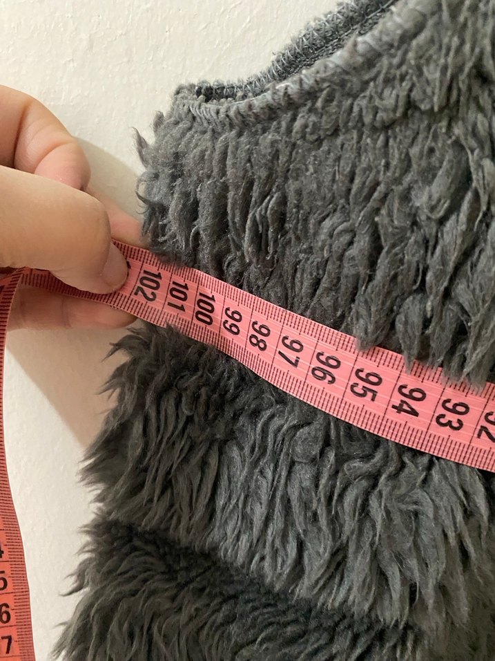 Gri Kürk Detaylı Midi Kadın yelek - Görsel 2