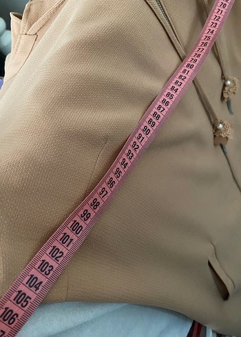 Bej Nakışlı kapri Kadın pardesü - Görsel 4