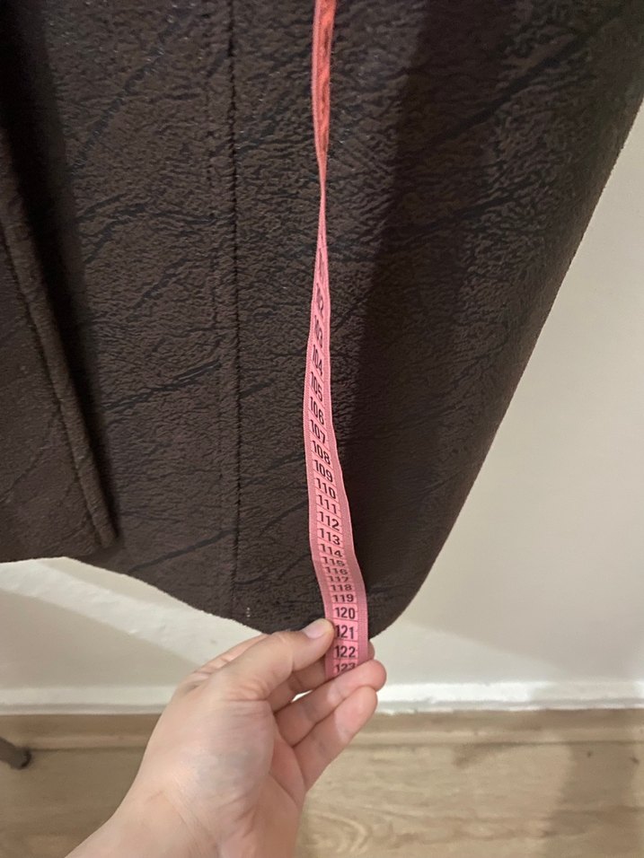 Kahverengi Deri Uzun Goth Kadın Kaban - Görsel 5