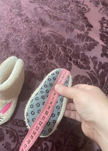 Pudra Nakışlı Kız Çocuk Sıcak Ev Terliği - Görsel 2