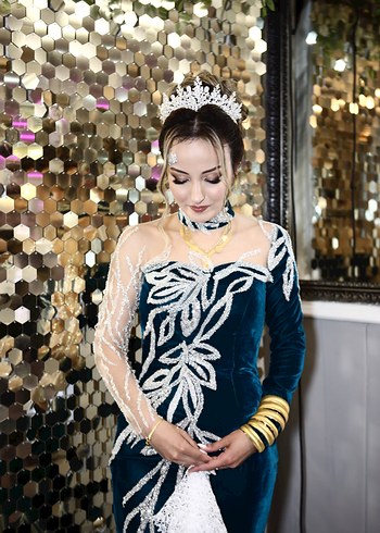 Gümüş Renginde Kına / Düğün Tacı - Görsel 4