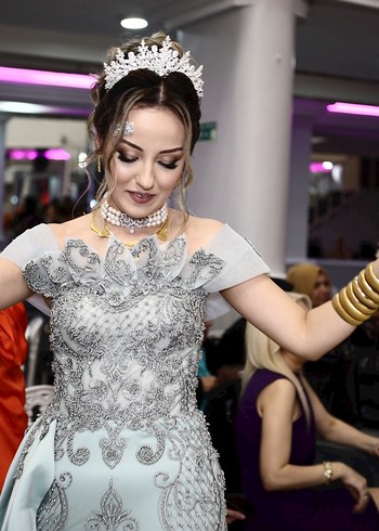 Gümüş Renginde Kına / Düğün Tacı - Görsel 7