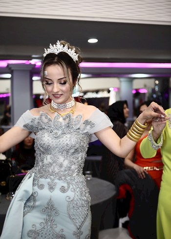 Gümüş Renginde Kına / Düğün Tacı - Görsel 8