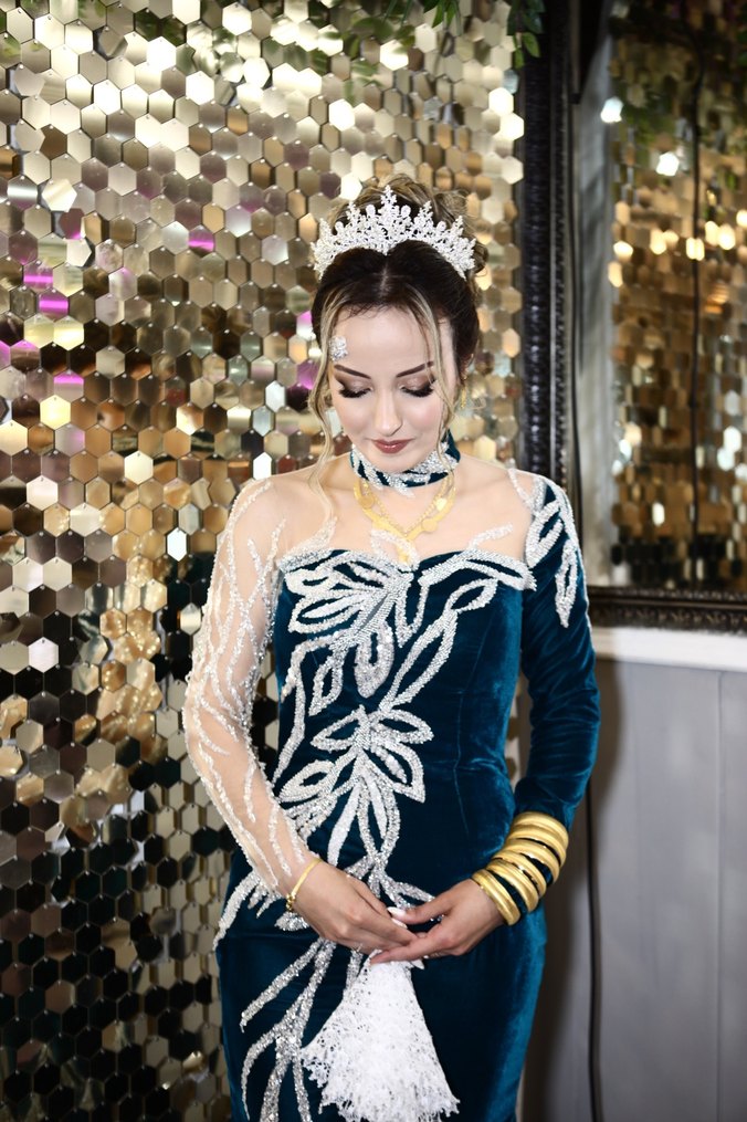 Gümüş Renginde Kına / Düğün Tacı - Görsel 4