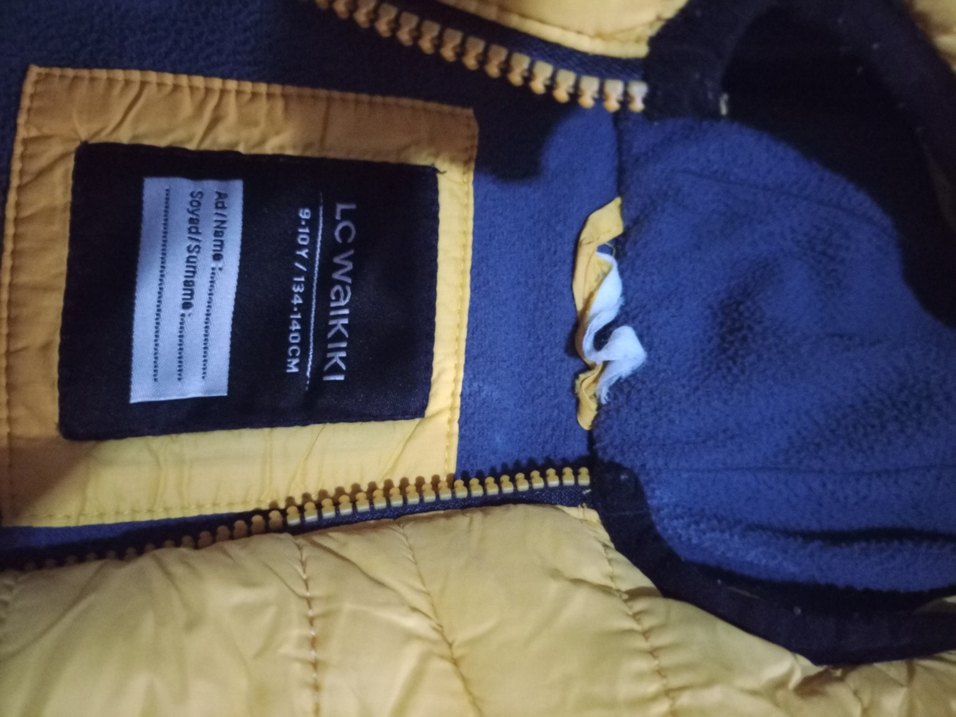 Sarı Kapüşonlu Fermuarlı Kadın Kışlık Mont - Görsel 5