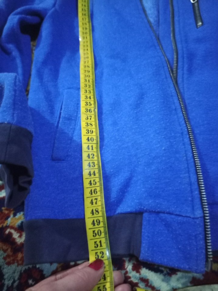 Erkek Mavi Fermuarlı Polar Sweatshirt - Görsel 5