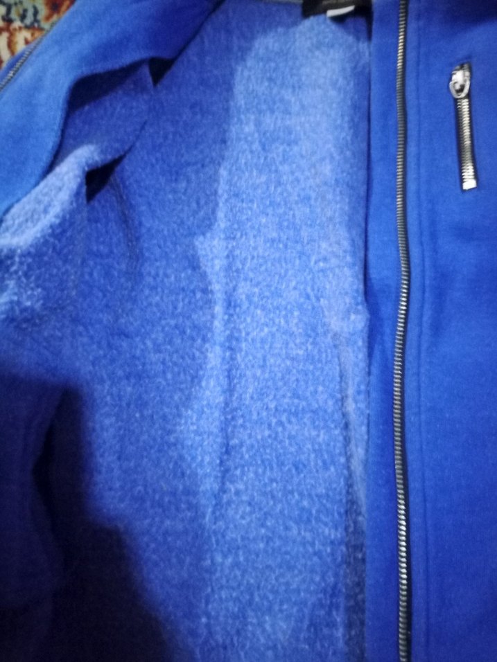 Erkek Mavi Fermuarlı Polar Sweatshirt - Görsel 4