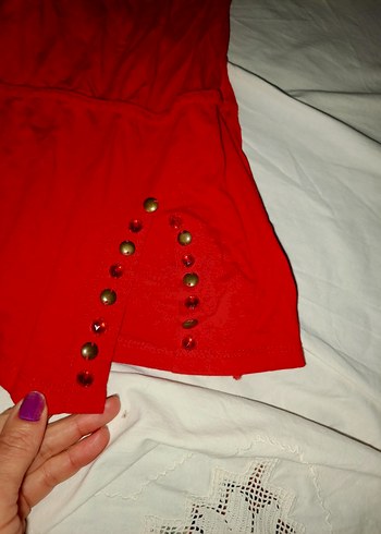 Boncuk İşlemeli t-shirt - Görsel 4