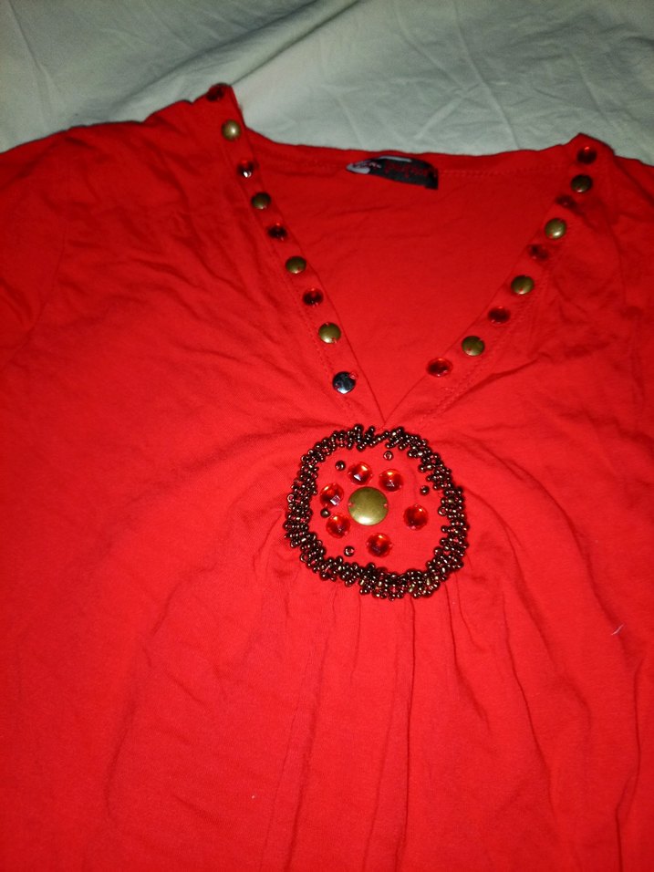 Boncuk İşlemeli t-shirt - Görsel 5