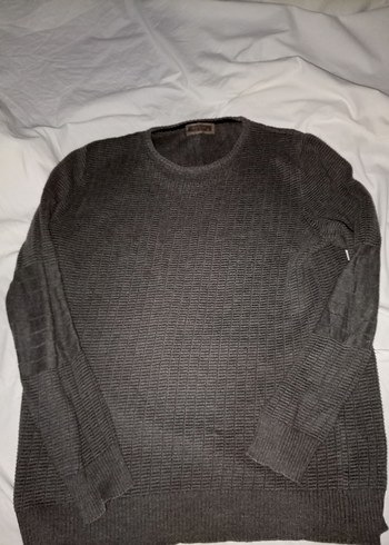 Gri Erkek Örme Yün Kazak - Görsel 2