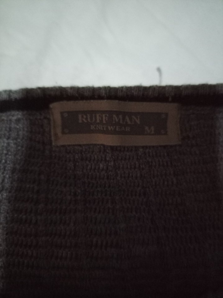 Gri Erkek Örme Yün Kazak - Görsel 4