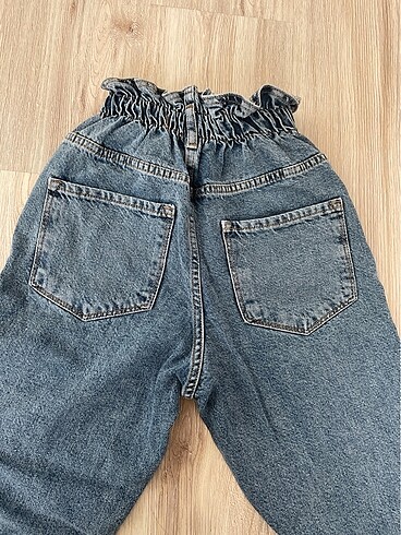 27 Beden mavi Renk Beli lastikli yüksek bel mom jean kot