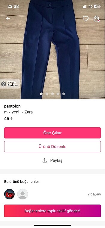 Diğer 2 pantolon 2 tunik ilanı