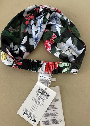 Çiçek Desenli Bohem Saten Saç Bandı - Görsel 2