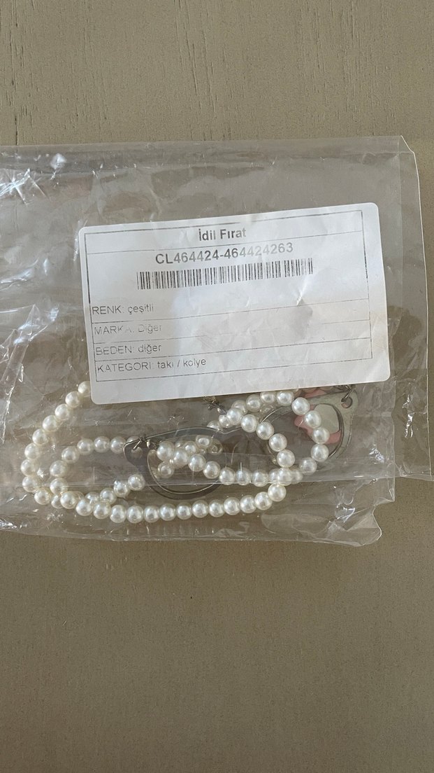 Boncuklu Pembe Gözlük Kolye - Görsel 5