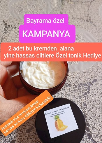 Ananaslı Vücut ve yüz KremiEnfeksiyon Kurutucu ve Detoks Etkili - Görsel 2