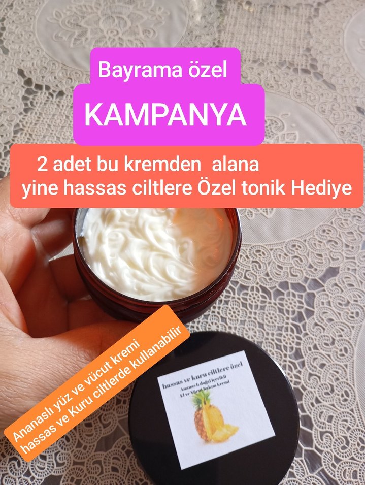 Ananaslı Vücut ve yüz KremiEnfeksiyon Kurutucu ve Detoks Etkili - Görsel 2