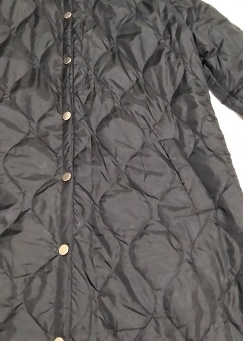 Düğmeli Siyah Kadın Kışlık Biker Ceket - Görsel 4