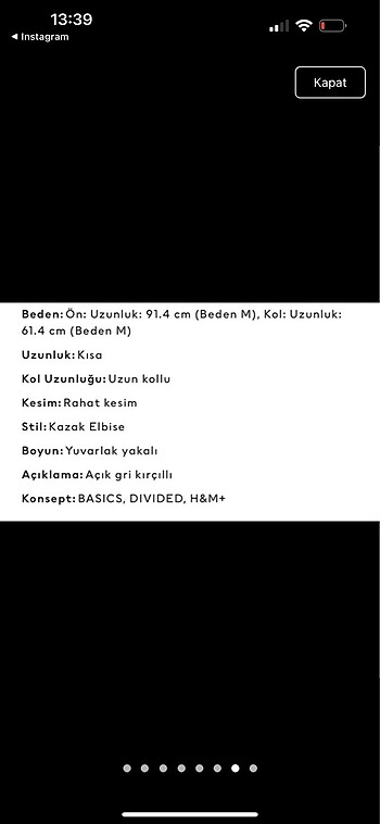 m Beden gri Renk H&M sweatshırt elbise