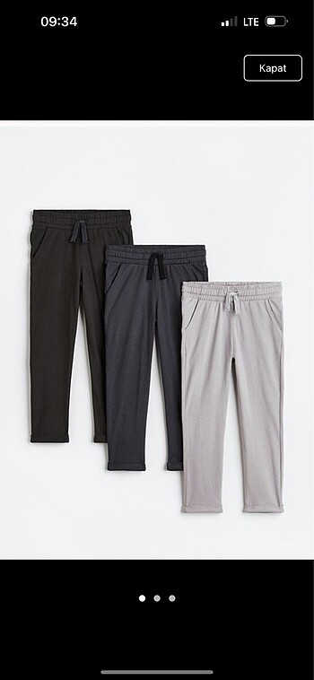 H&M üçlü jogger6/7 yaş