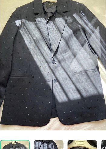 Mango Lacivert Tasli Blazer Ceket