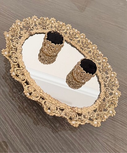Aynalı gold nişan tepsisi