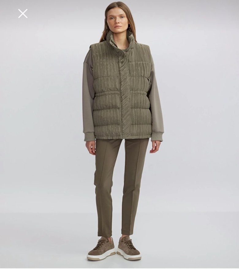 İpekyol Yeşil Kadın Pilili Yelek - Görsel 2