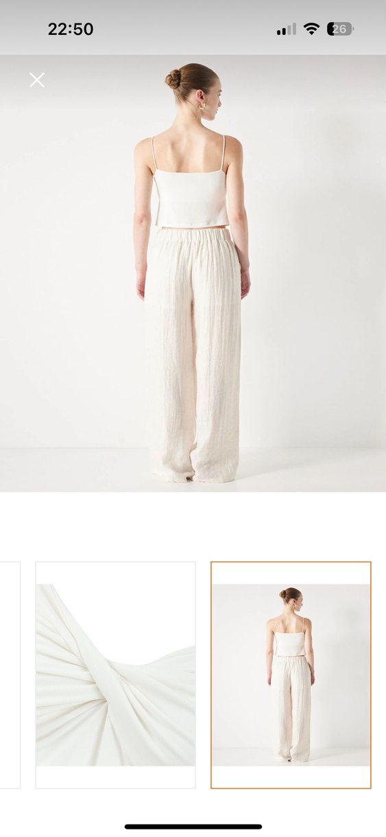 İpekyol Beyaz Askılı burgulu Crop Top - Görsel 4