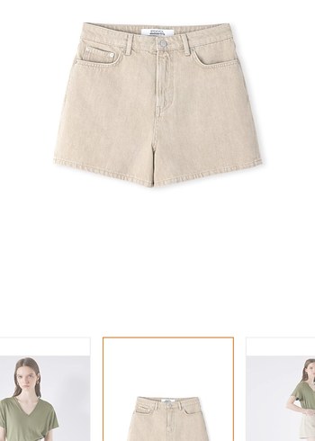 İpekyol Bej Yüksek Bel Mini Şort - Görsel 3