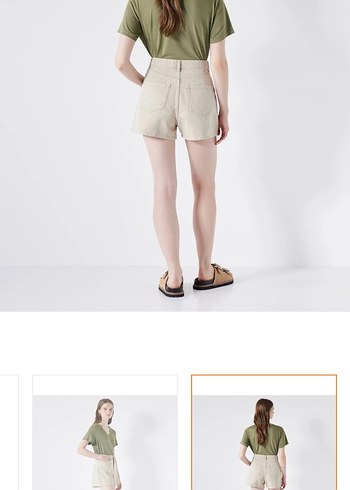 İpekyol Bej Yüksek Bel Mini Şort - Görsel 5