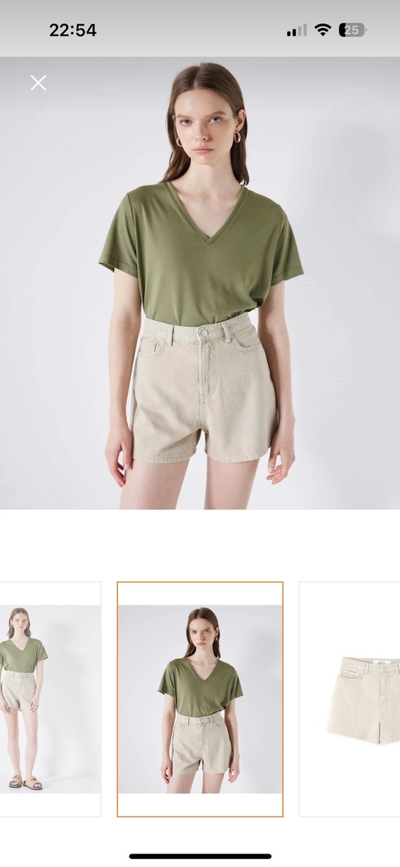 İpekyol Bej Yüksek Bel Mini Şort - Görsel 2