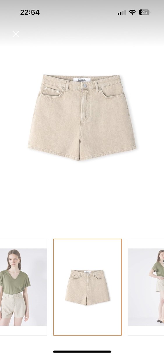 İpekyol Bej Yüksek Bel Mini Şort - Görsel 3