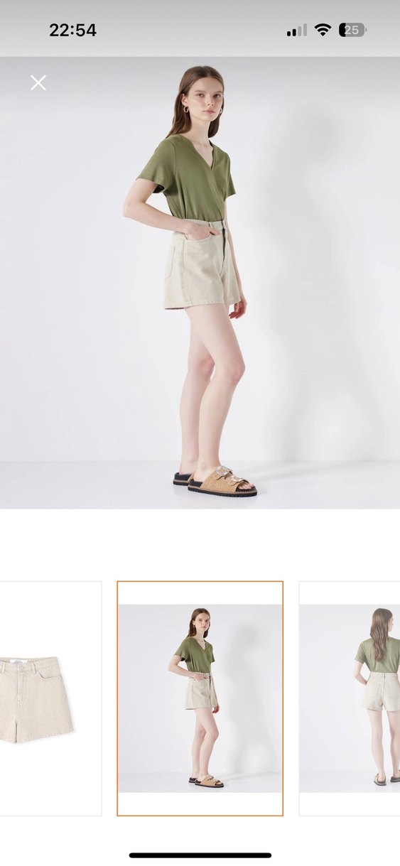 İpekyol Bej Yüksek Bel Mini Şort - Görsel 4