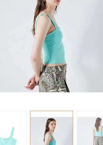 İpekyol Turkuaz V-Yaka Kolsuz Mini Büstiyer - Görsel 4