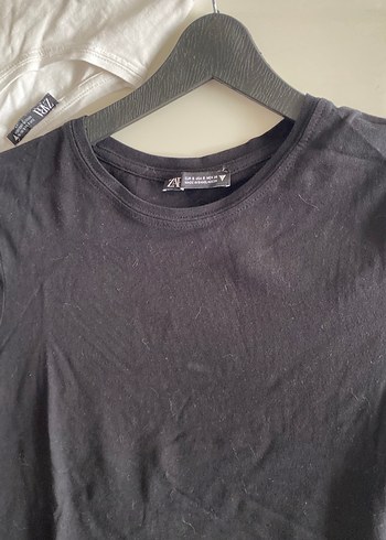 Zara Siyah Kısa Kollu Basic Kadın Tişört iki adet