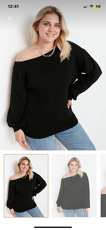 Trendyol curve Xl Kayık Yaka Triko