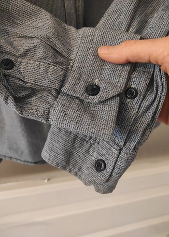 Gri Keten Erkek Gömlek Uzun Kollu - Görsel 6