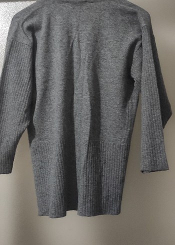 Gri Kadın Triko Uzun Etek ve Hırka Takımı - Görsel 4