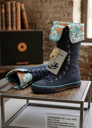 Converse X Hi Lacivert Cicekli Bot