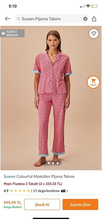 Suwen Suwen pijama takımı