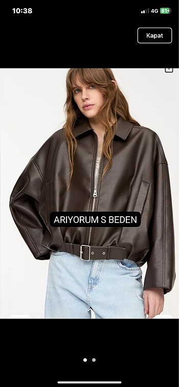 S beden pull and bear ceket