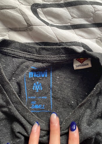 Superman Baskılı Kısa Kollu Mavi jeans - Görsel 2