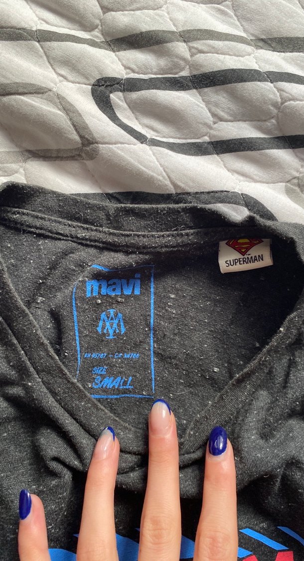 Superman Baskılı Kısa Kollu Mavi jeans - Görsel 2